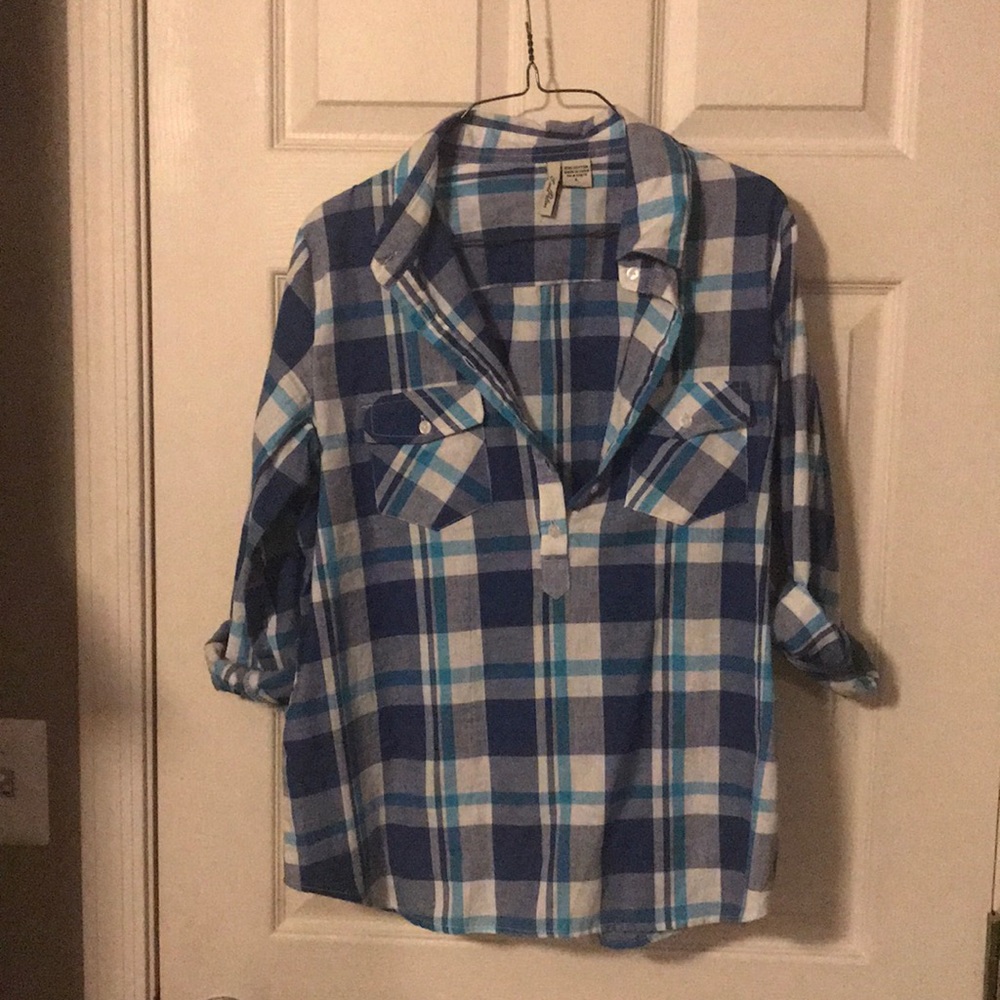 Pull over plaid shirt